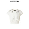 玛克门店发货：MAXRIENY复古绣花钉珠休闲T恤优雅花卉印花(货号:MC85TS004) 商品缩略图4