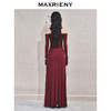 玛克门店发货：MAXRIENY酒红针织性感钉珠连衣裙(货号:MC85DR563) 商品缩略图3