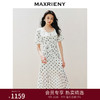 玛克门店发货：MAXRIENY优雅复古波点连衣裙方领鱼尾名媛茶歇裙(货号:MS85DR262) 商品缩略图0