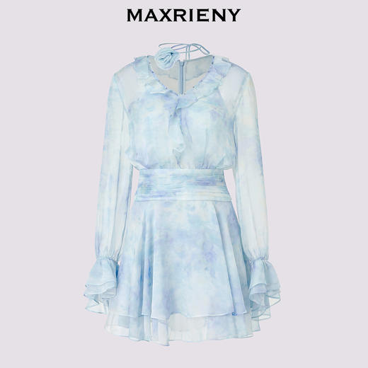 玛克门店发货：浪漫度假连衣裙晕染印花仙女森系气质裙子(货号:MS85DR284) 商品图4