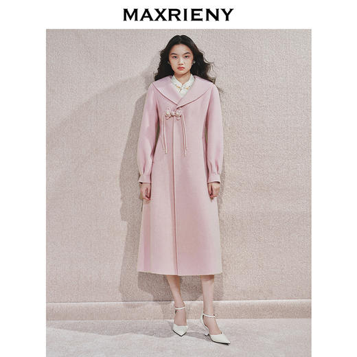 玛克门店发货：MAXRIENY中式雅韵复古毛呢大衣货号:MS85CT507) 商品图1