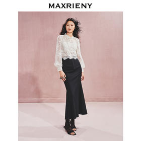 玛克门店发货：MAXRIENY复古优雅金扣鱼尾半身裙长裙(货号:MC85SK537)