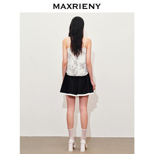玛克门店发货：MAXRIENY甜美撞色波浪桑蚕丝上衣女2024夏季新款(货号:MC85TP270) 商品图3