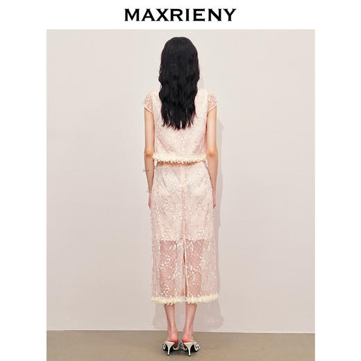 玛克门店发货：MAXRIENY浪漫新中式上衣款蕾丝绣花短袖小衫修身(货号:MS85TP256) 商品图3