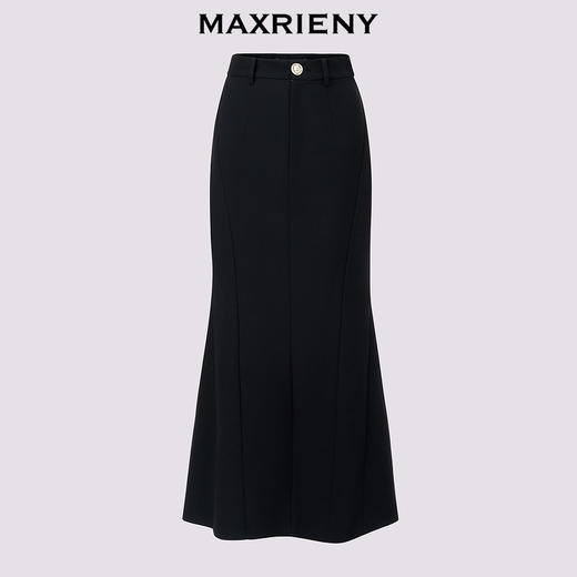 玛克门店发货：MAXRIENY复古优雅金扣鱼尾半身裙长裙(货号:MC85SK537) 商品图3