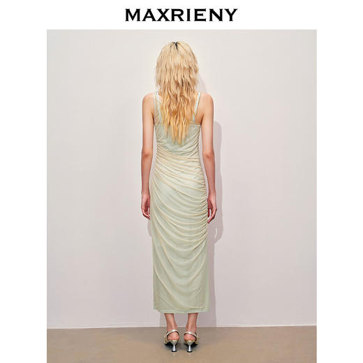 玛克门店发货：MAXRIENY不对称领口绣花吊带连衣裙(货号:MC85DR269) 商品图3