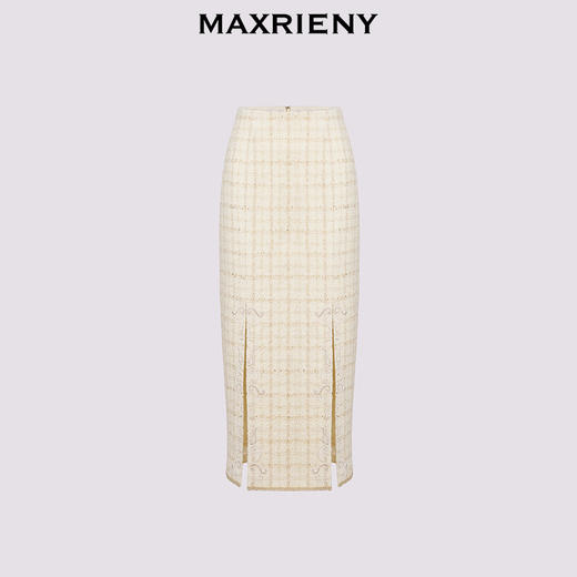 玛克门店发货：MAXRIENY宫廷刺绣双开衩铅笔裙(货号:MC85SK505) 商品图4