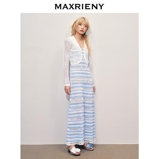 【海边度假-商场同款】MAXRIENY清冷新中式上衣外搭藤蔓花蕾丝(货号:MC85JA273) 商品图1