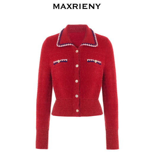 MAXRIENY英伦千金小香复古POLO领针织外套收腰(货号:MC88JA586) 商品图4