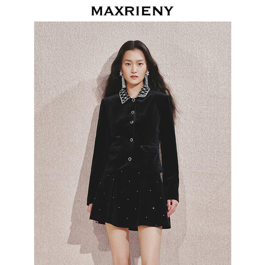 玛克门店发货：MAXRIENY*复古感丝绒外套(货号:MS85JA507) 商品图1
