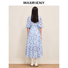 MAXRIENY复古蝴蝶结波点连衣裙收褶堆叠飘带裙子(货号:MS88DR537) 商品缩略图3