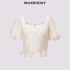 玛克门店发货：MAXRIENY新中式十字绣花方领雪纺衫上衣(货号:MC85TP322) 商品缩略图4
