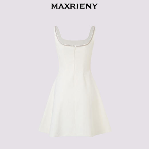 玛克门店发货：MAXRIENY繁花小白裙华丽立体钉珠贴花连衣裙甜美(货号:MC85DR389) 商品图4