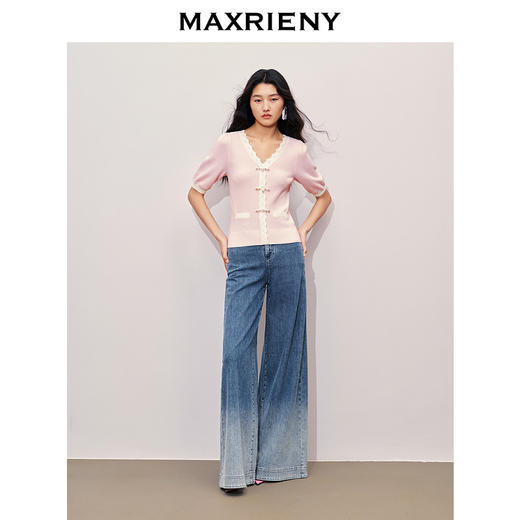 玛克门店发货：MAXRIENY华丽盘扣甜美波浪花边上衣(货号:MC85SW318) 商品图2