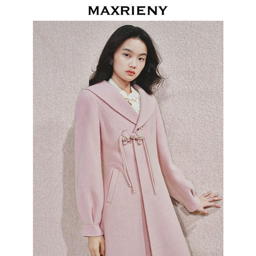 玛克门店发货：MAXRIENY中式雅韵复古毛呢大衣货号:MS85CT507) 商品图2