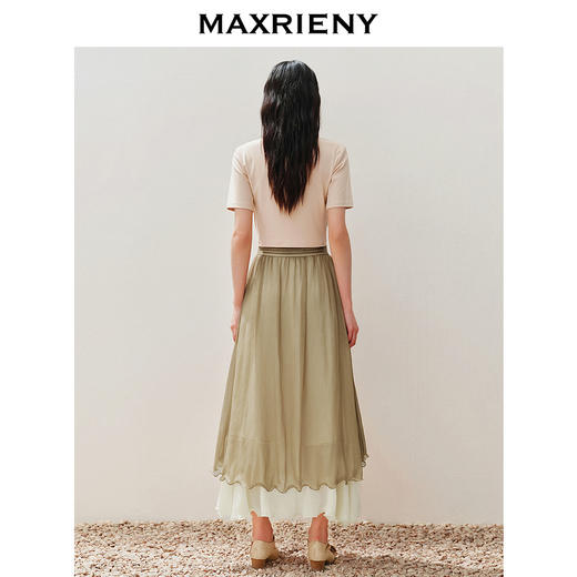 玛克门店发货：MAXRIENY复古浪漫烫钻伞裙2024夏款半身裙(货号:MC85SK288) 商品图3