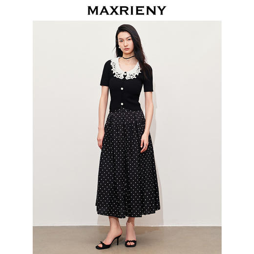 【派对聚会-商场同款】MAXRIENY华丽刺绣藤蔓花朵毛衫女修身显瘦(货号:MC85SW059) 商品图1