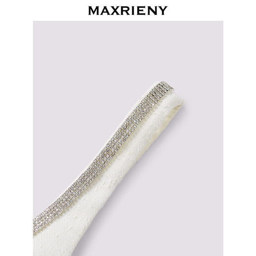 玛克门店发货：MAXRIENY繁花小白裙华丽立体钉珠贴花连衣裙甜美(货号:MC85DR389) 商品图3