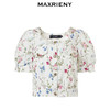 玛克门店发货【浪漫花园-商场同款】MAXRIENY复古优雅花卉印花上衣方领雪纺衫(货号:MC85TP031) 商品缩略图4
