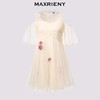 玛克门店发货：MAXRIENY*挂袖收腰甜美立体花连衣裙2024夏季新款(货号:MC85DR352) 商品缩略图4