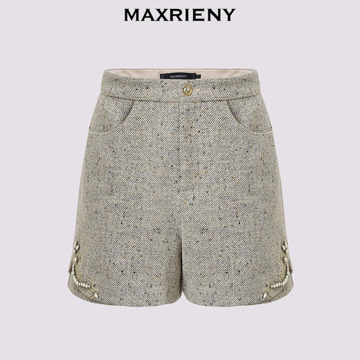 玛克门店发货：MAXRIENY*日常钉珠装饰小A型短裤(货号:MC85PA522) 商品图4