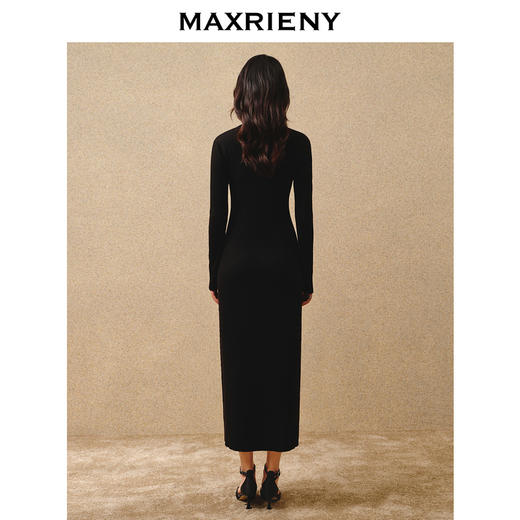 MAXRIENY*复古感毛织连衣裙秋冬羊毛针织长裙(货号:MS88DR763) 商品图3