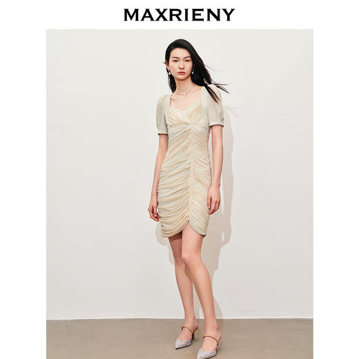 玛克门店发货：MAXRIENY甜美文艺绣珠连衣裙(货号:MC85DR323) 商品图2