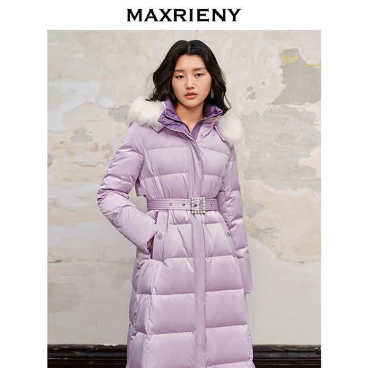 MAXRIENY羽绒服狐狸毛领长款修身收腰加厚冬季外套(货号:MC88DC506) 商品图1