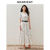 玛克门店发货【浪漫花园-商场同款】MAXRIENY复古优雅花卉印花上衣方领雪纺衫(货号:MC85TP031) 商品缩略图1