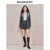 玛克门店发货：MAXRIENY复古少女感黑灰宽压褶半身裙短裙(货号:MC85SK536) 商品缩略图1