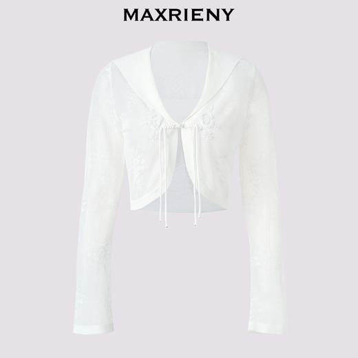 【海边度假-商场同款】MAXRIENY清冷新中式上衣外搭藤蔓花蕾丝(货号:MC85JA273) 商品图4