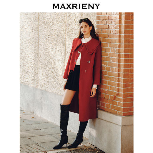 [东方新摩登]MAXRIENY极简复古直身大衣长款双面呢外套(货号:MS88CT527) 商品图3