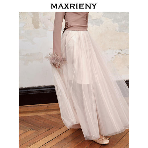 玛克门店发货：MAXRIENY朦胧感欧根纱网纱半裙(货号:MC88SK610) 商品图1