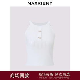 【商场同款】MAXRIENY修身弹力*亮钉珠毛衫2024夏季新款上衣女(货号:MC85SW306)