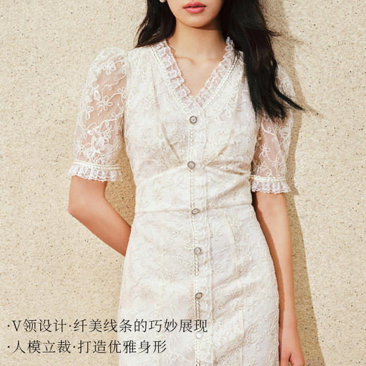 玛克门店发货:欧式复古宫廷连衣裙鎏金鱼尾裙领证裙子(货号:MS85DR041) 商品图2