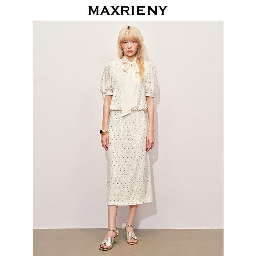 玛克门店发货：MAXRIENY*华丽风波点烫钻半裙(货号:MC85SK078) 商品图1