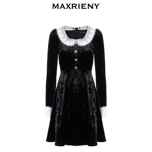 玛克门店发货：MAXRIENY*赫本连衣裙丝绒裙(货号:MC88DR814) 商品图3