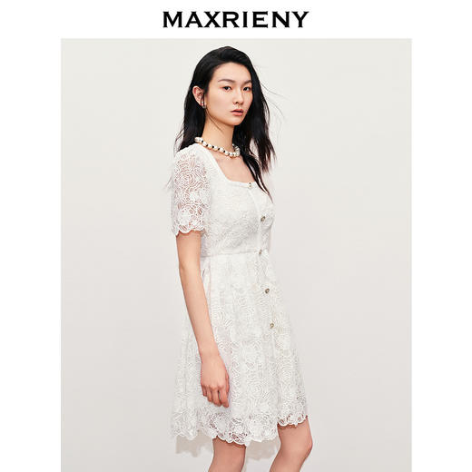 玛克门店发货：MAXRIENY浪漫华丽感玫瑰珠饰蕾丝连衣裙(货号:MC85DR072) 商品图2