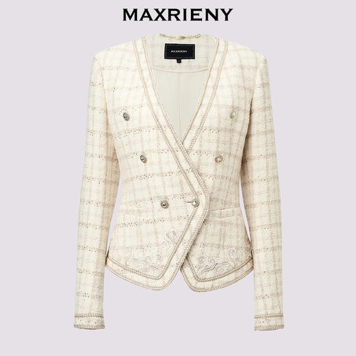 玛克门店发货：MAXRIENY复古宫廷风刺绣收腰外套(货号:MC85JA501) 商品图4