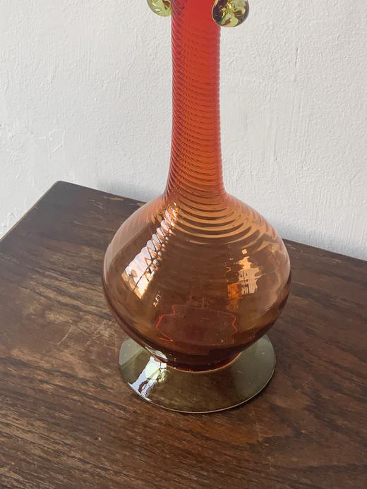 【苏州】日本中古手工琉璃长颈双耳酒器 X0707 商品图2