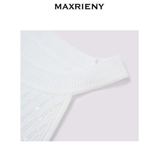 【商场同款】MAXRIENY修身弹力*亮钉珠毛衫2024夏季新款上衣女(货号:MC85SW306) 商品图3