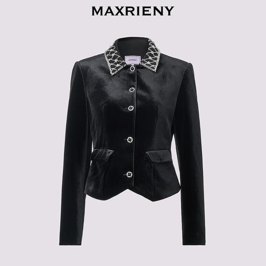 玛克门店发货：MAXRIENY*复古感丝绒外套(货号:MS85JA507) 商品图3