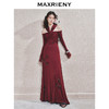 玛克门店发货：MAXRIENY酒红针织性感钉珠连衣裙(货号:MC85DR563) 商品缩略图2