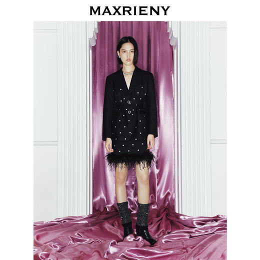 玛克门店发货：MAXRIENY复古波点收腰外套(货号:MC88JA802) 商品图3