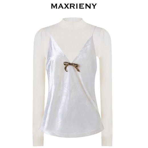 玛克门店发货：MAXRIENY复古米珠蝴蝶结毛衫(货号:MC88SW793) 商品图3