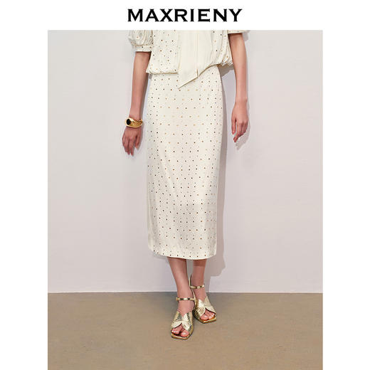 玛克门店发货：MAXRIENY*华丽风波点烫钻半裙(货号:MC85SK078) 商品图0