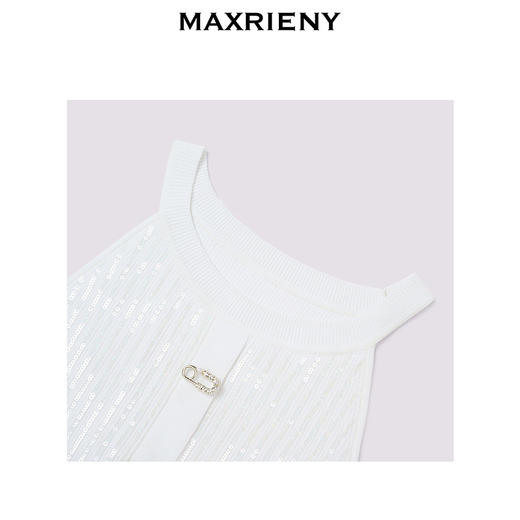 【商场同款】MAXRIENY修身弹力*亮钉珠毛衫2024夏季新款上衣女(货号:MC85SW306) 商品图1