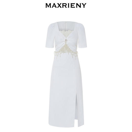 MAXRIENY*御姐风开叉连衣裙镂空小白裙派对礼裙(货号:MC88DR378) 商品图4