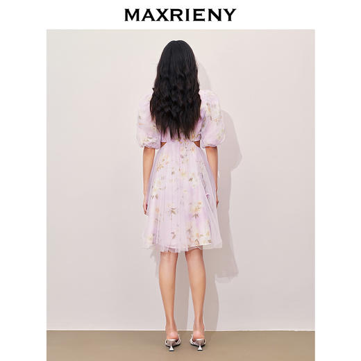 玛克门店发货：MAXRIENY*浪漫印花甜美宫廷网纱连衣裙(货号:MC85DR415) 商品图3