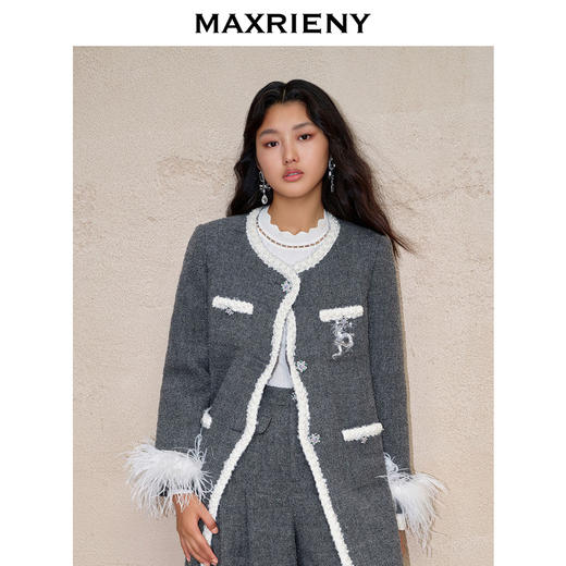 玛克门店发货：MAXRIENY钉珠大衣(货号:MC88CT765) 商品图1